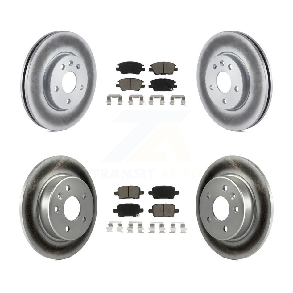 Front Rear Coated Disc Brake Rotors And Ceramic Pads Kit For Chevrolet Cruze Volt Bolt EV EUV KGC-100901