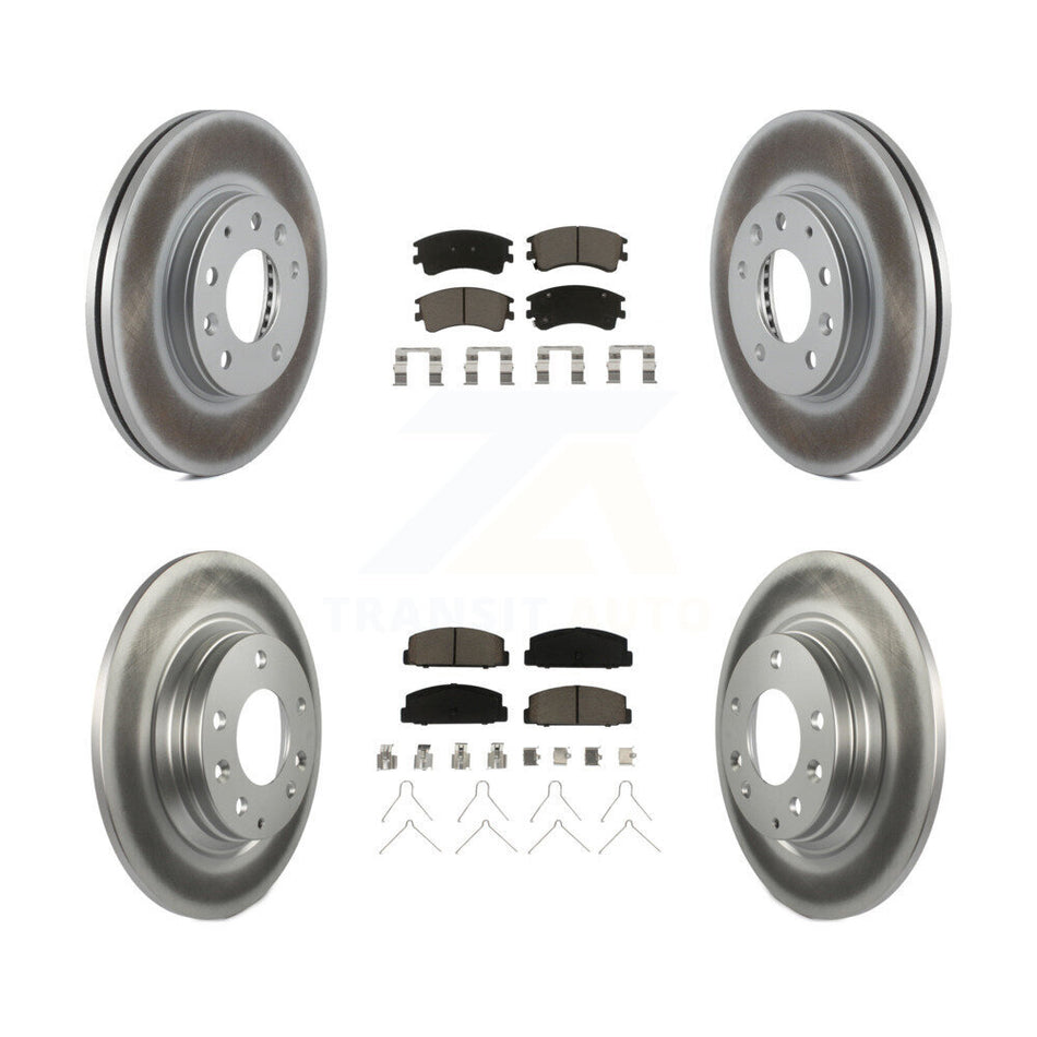 Front Rear Coated Disc Brake Rotors And Ceramic Pads Kit For 2003-2005 Mazda 6 KGC-100905