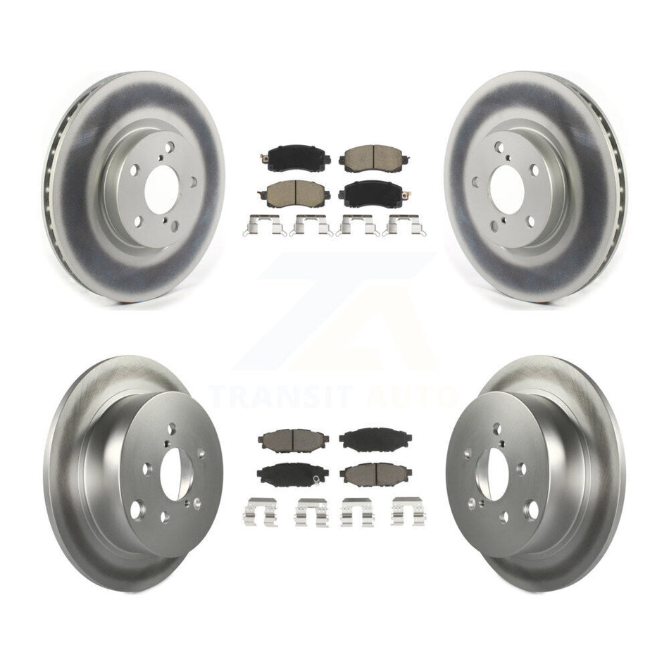 Front Rear Coated Disc Brake Rotors And Ceramic Pads Kit For 2017-2021 Subaru Impreza With 276mm Diameter Rotor KGC-100907