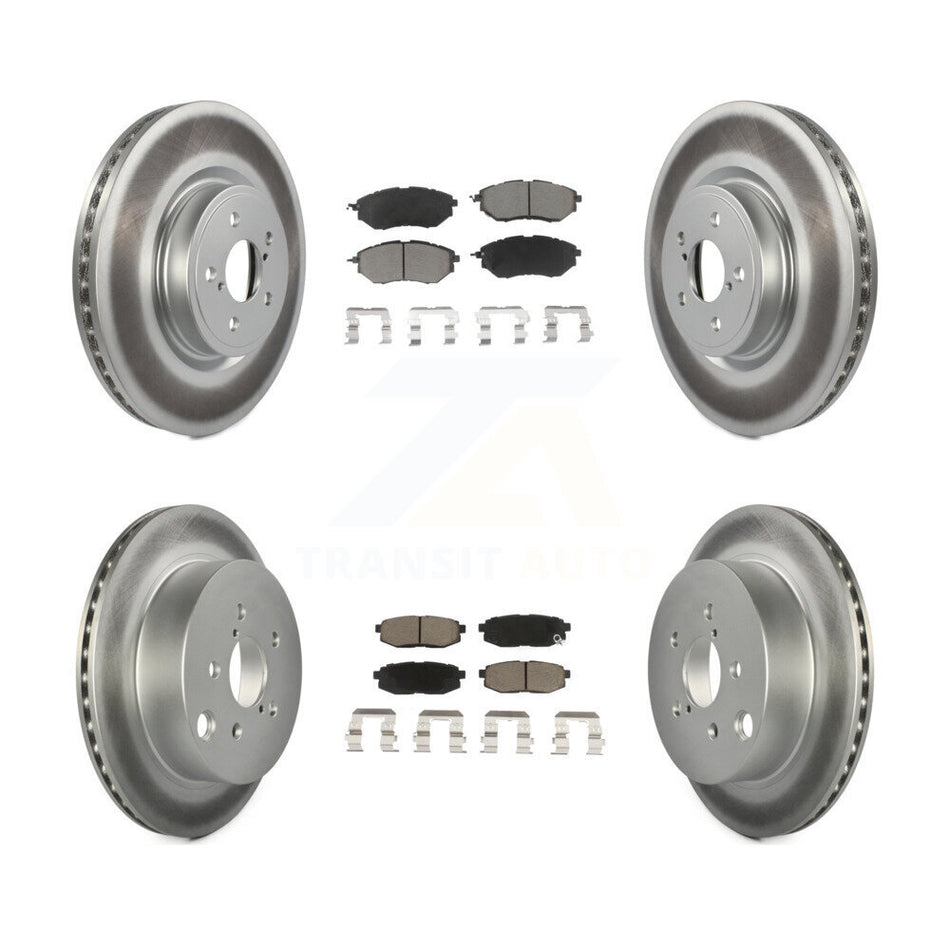 Front Rear Coated Disc Brake Rotors And Ceramic Pads Kit For 2014-2018 Subaru Forester 2.0L KGC-100909