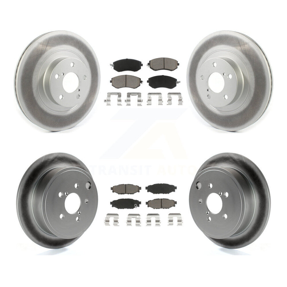 Front Rear Coated Disc Brake Rotors And Ceramic Pads Kit For Subaru Impreza Outback Forester Legacy KGC-100910