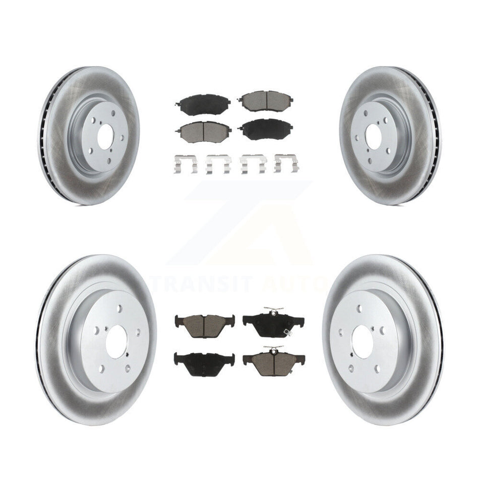 Front Rear Coated Disc Brake Rotors And Ceramic Pads Kit For Subaru Outback Legacy WRX KGC-100914