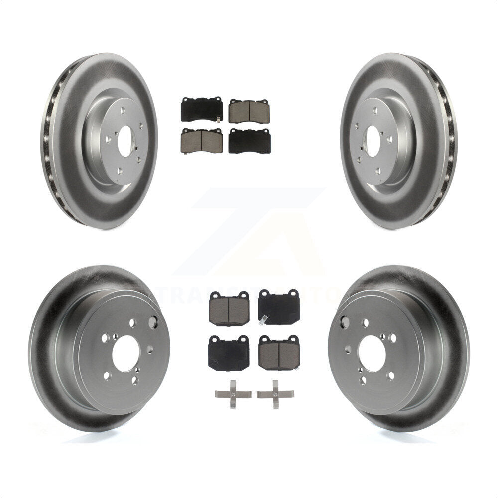 Front Rear Coated Brake Rotor Ceramic Pad Kit For 2014 Subaru WRX With 17\\" Factory Wheels KGC-100930
