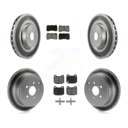 Front Rear Coated Brake Rotor Ceramic Pad Kit For 2014 Subaru WRX With 17\\" Factory Wheels KGC-100930