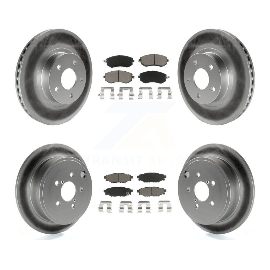 Front Rear Coated Disc Brake Rotors And Ceramic Pads Kit For 2011 Subaru Impreza Outback Sport 2.5i Premium KGC-100931