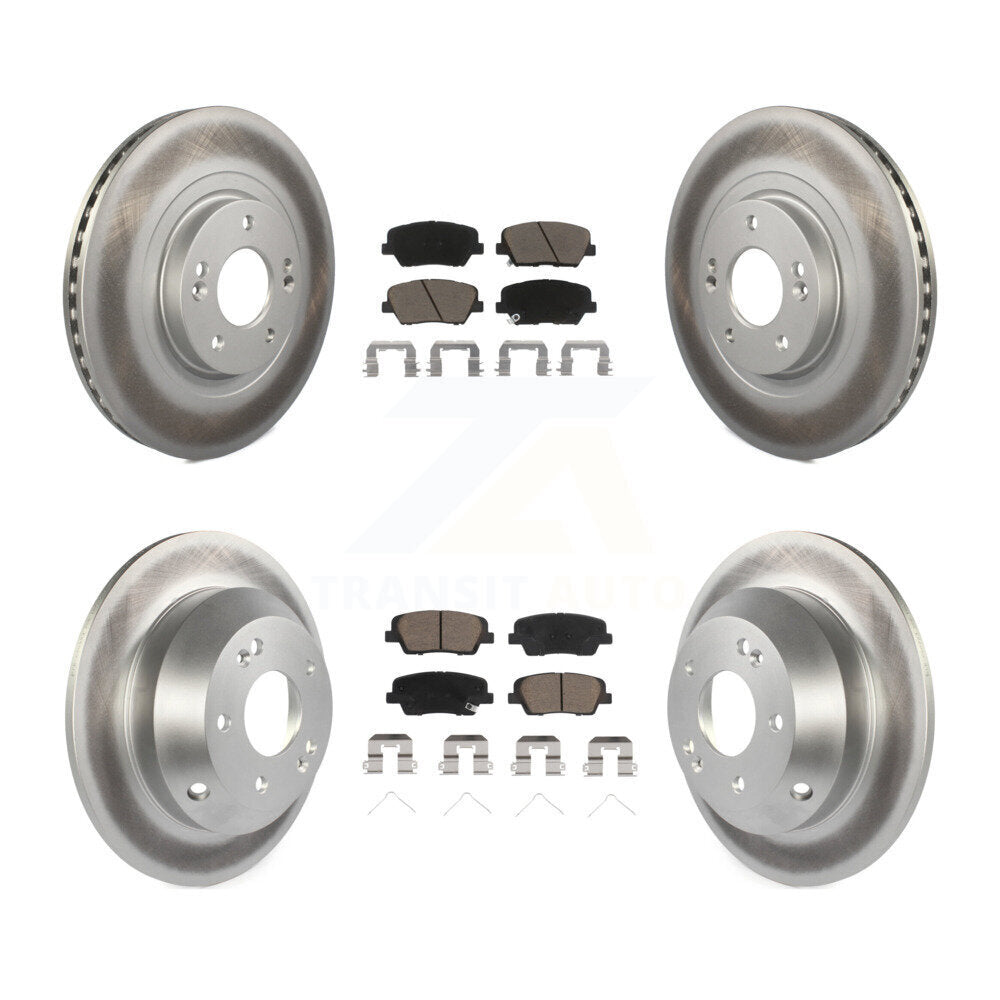 Front Rear Coated Disc Brake Rotor Ceramic Pad Kit For Kia Sorento Hyundai Santa Fe Sport KGC-100941