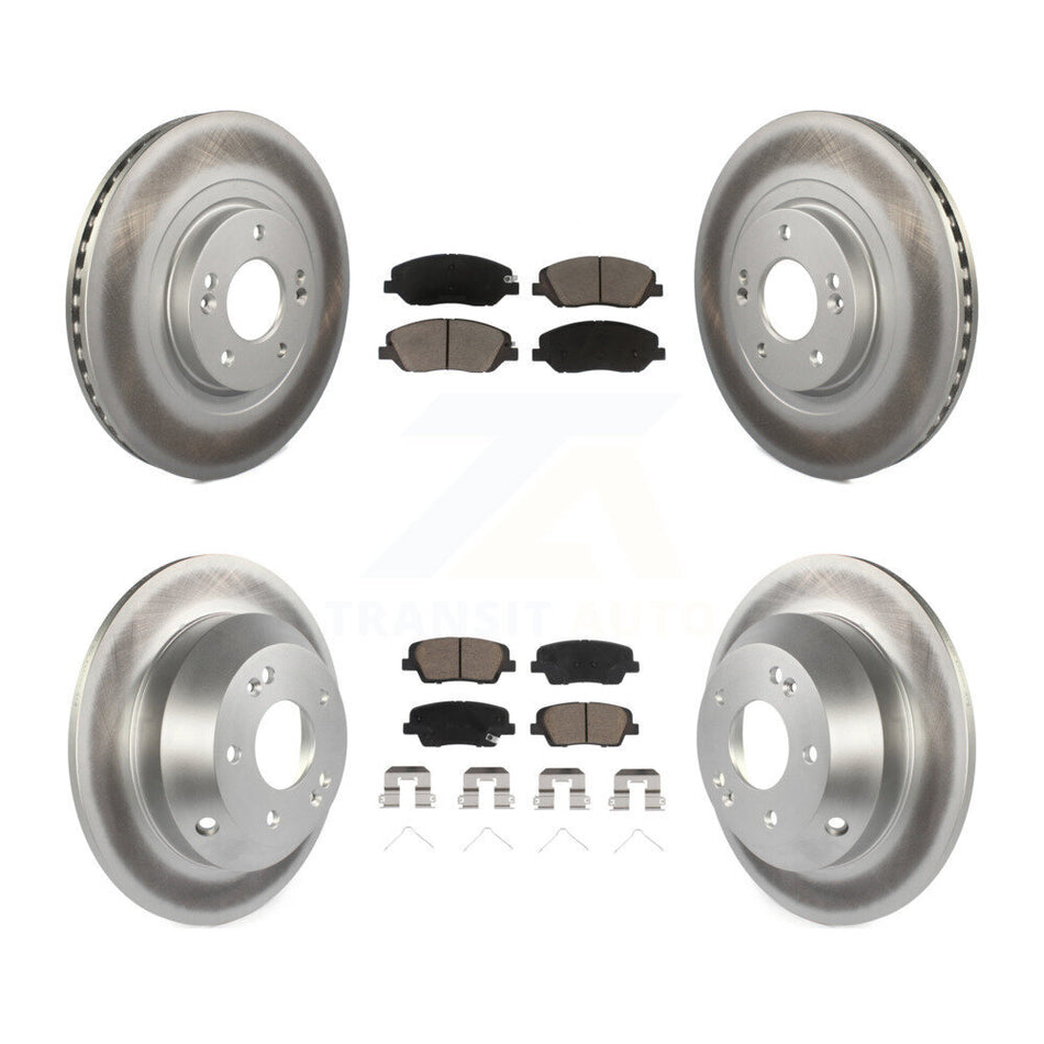 Front Rear Coated Disc Brake Rotors And Ceramic Pads Kit For Hyundai Santa Fe XL KGC-100942
