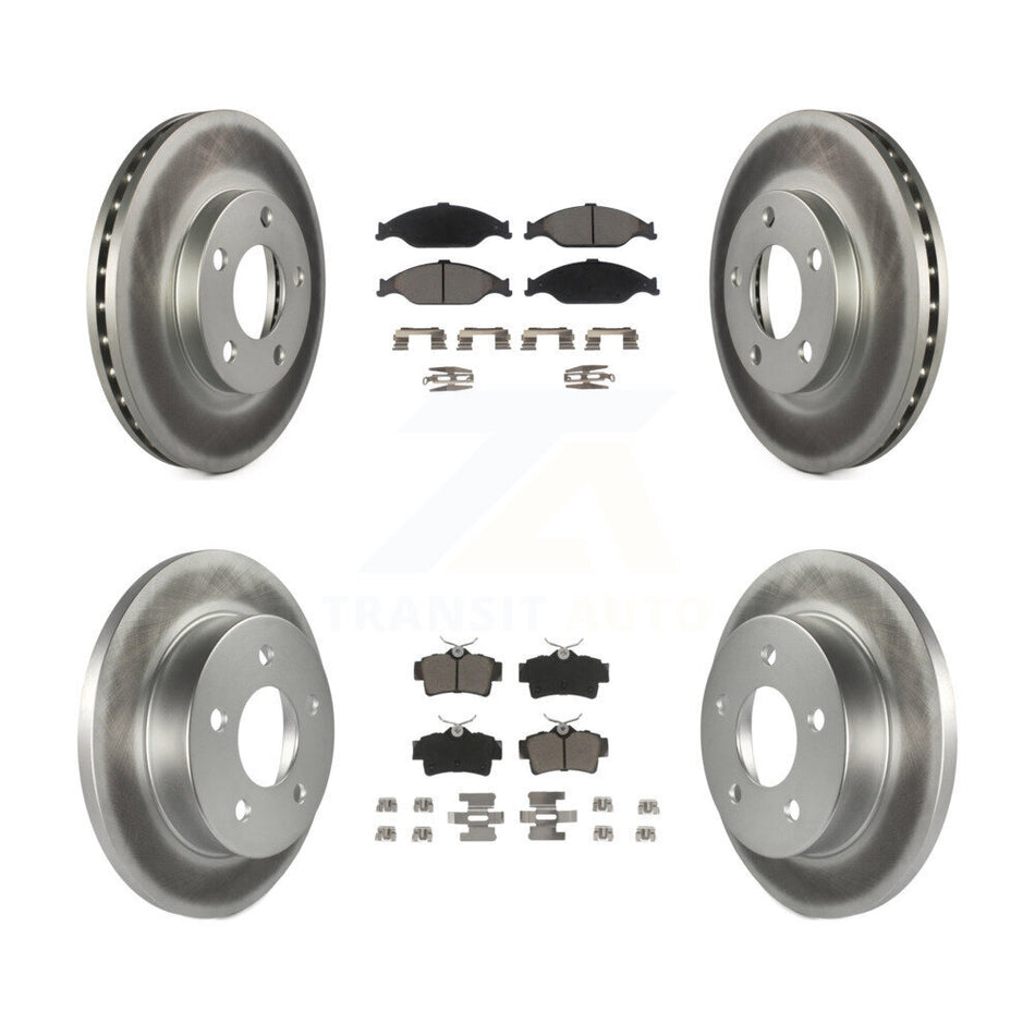 Front Rear Coated Disc Brake Rotors And Ceramic Pads Kit For Ford Mustang KGC-100947