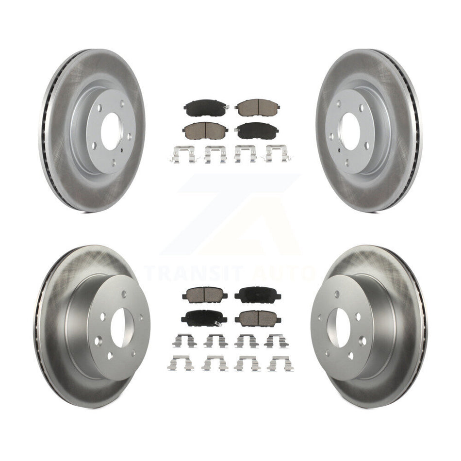 Front Rear Coated Disc Brake Rotors And Ceramic Pads Kit For INFINITI G35 Nissan 350Z KGC-100949