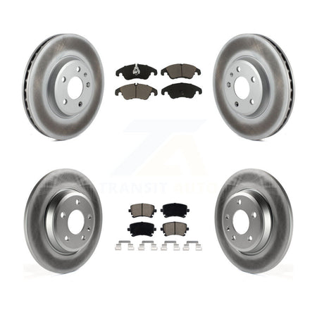 Front Rear Coated Disc Brake Rotors And Ceramic Pads Kit For 2013 Audi A4 allroad KGC-100954