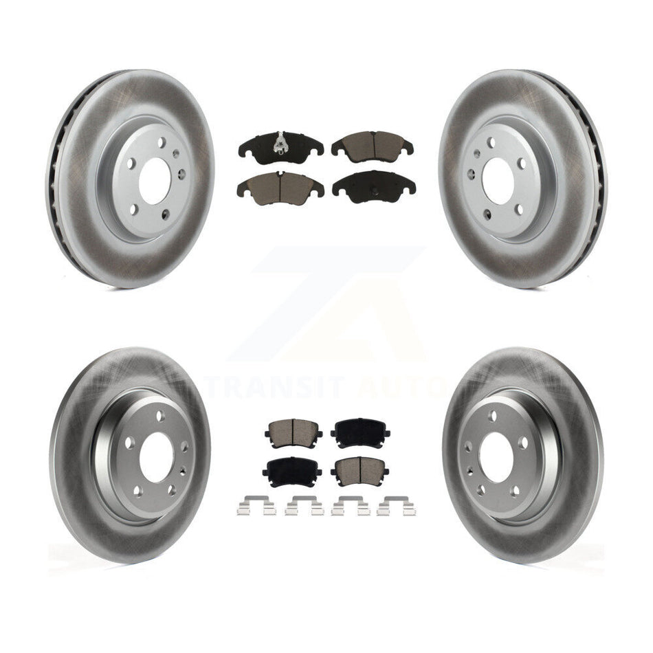 Front Rear Coated Disc Brake Rotors And Ceramic Pads Kit For 2013 Audi A4 allroad KGC-100954