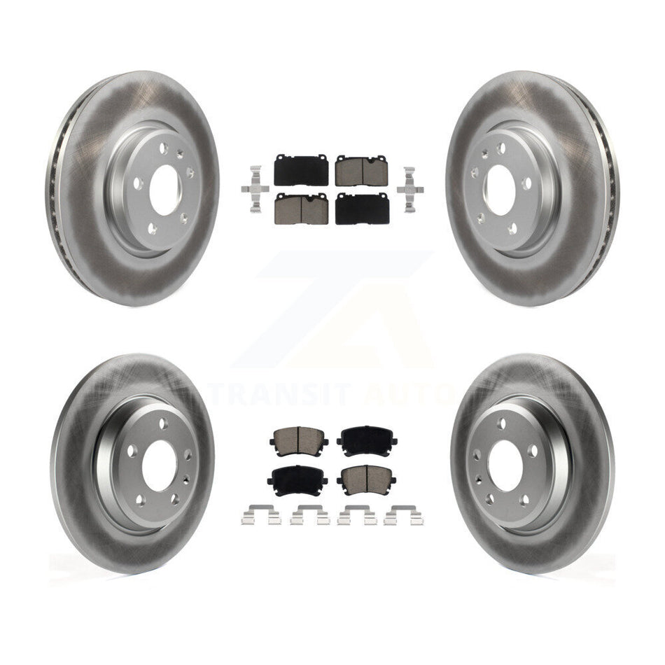 Front Rear Coated Disc Brake Rotors And Ceramic Pads Kit For 2016 Audi Q5 FLEX engine KGC-100955