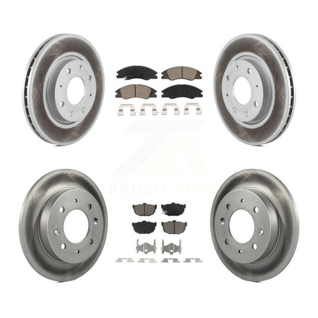 Front Rear Coated Disc Brake Rotors And Ceramic Pads Kit For Kia Spectra Spectra5 KGC-100960