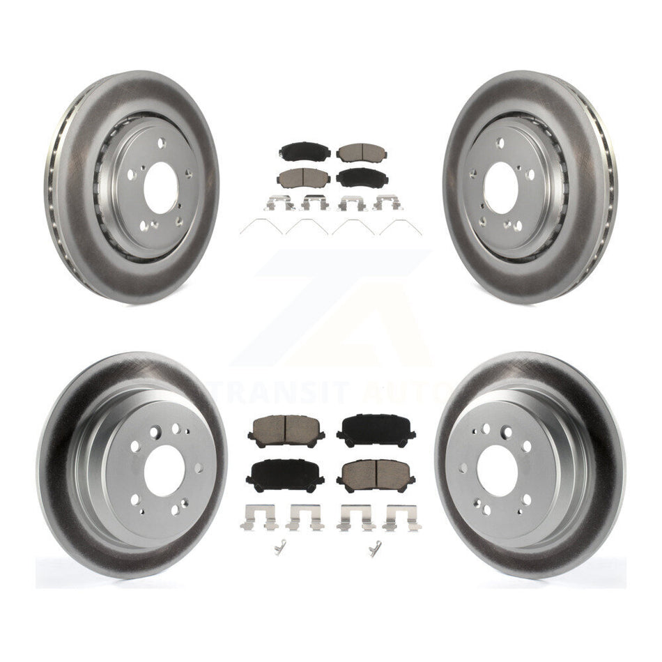 Front Rear Coated Disc Brake Rotors And Ceramic Pads Kit For 2019-2022 Honda Passport KGC-100967
