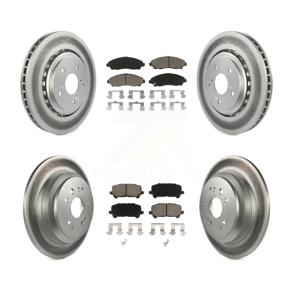 Front Rear Coated Disc Brake Rotors And Ceramic Pads Kit For 2014-2016 Acura MDX KGC-100968
