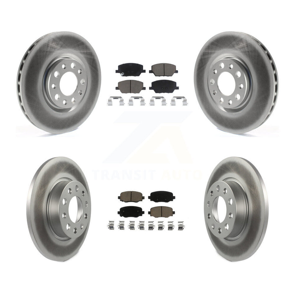 Front Rear Coated Disc Brake Rotors And Ceramic Pads Kit For Jeep Renegade Fiat 500X KGC-100971