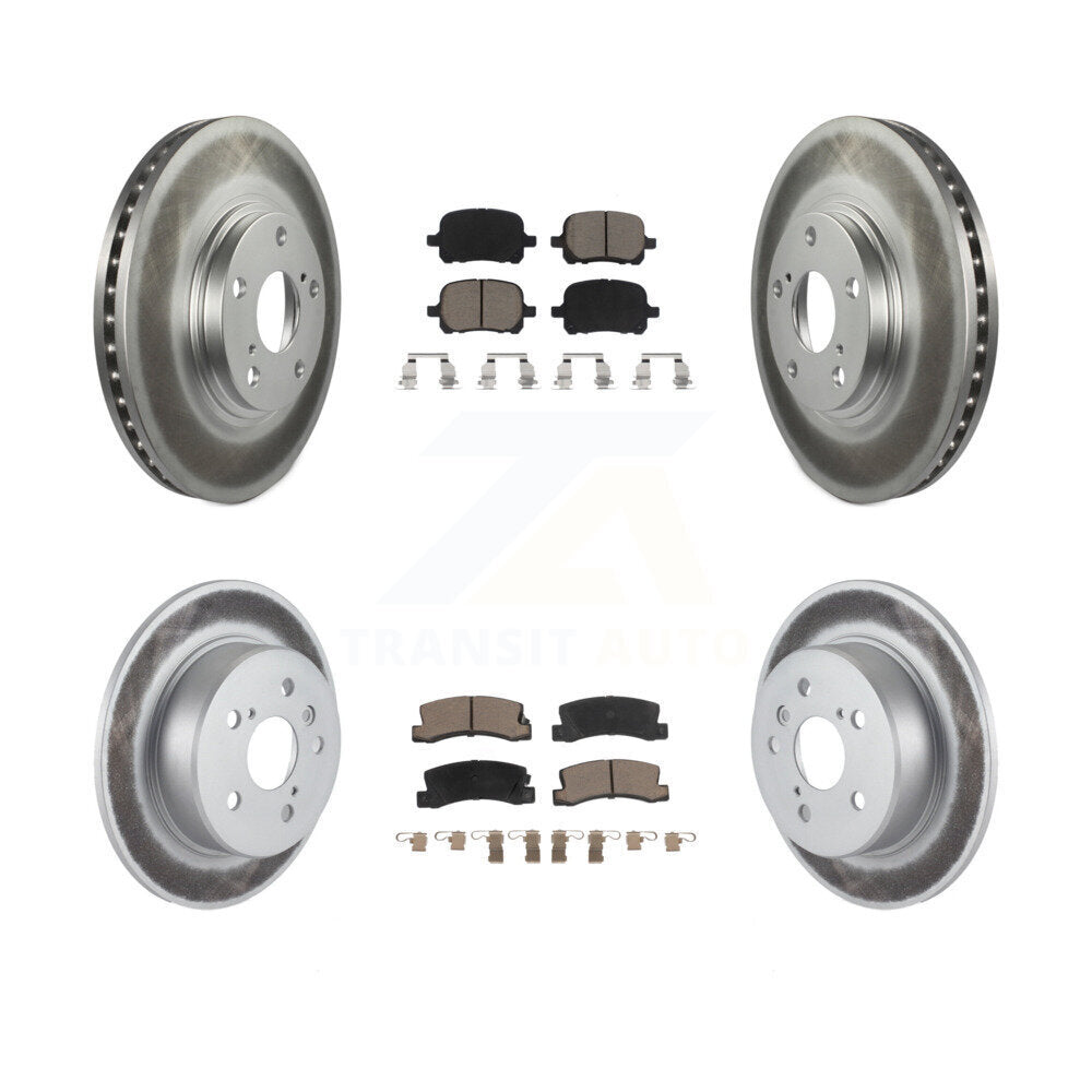 Front Rear Coated Disc Brake Rotors And Ceramic Pads Kit For 1999-2001 Lexus RX300 AWD KGC-100972
