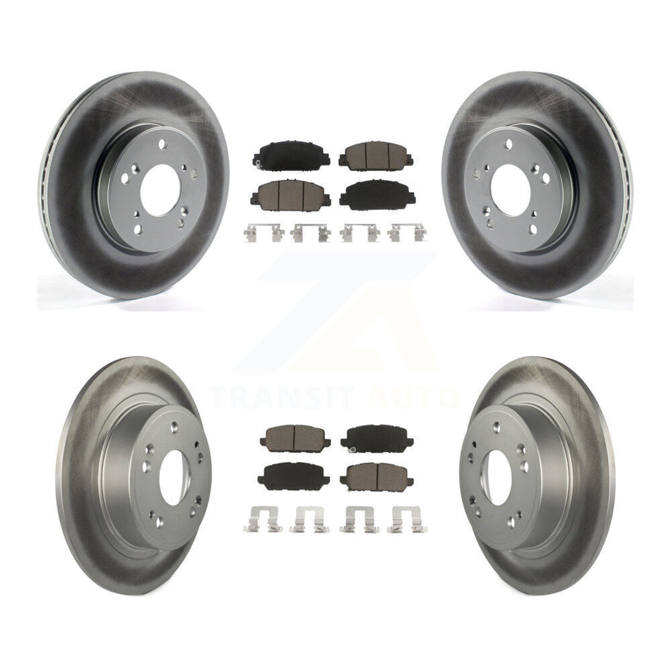 Front Rear Coated Disc Brake Rotors And Ceramic Pads Kit For 2016-2022 Honda HR-V KGC-100977