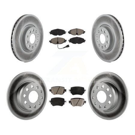 Front Rear Coated Brake Rotor Ceramic Pad Kit For Volkswagen Golf SportWagen GTI Alltrack KGC-100978