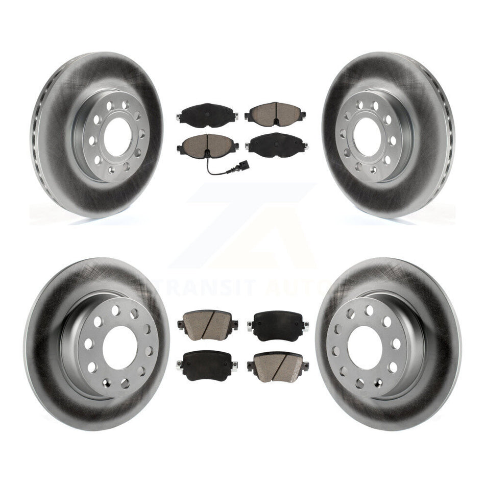 Front Rear Coated Disc Brake Rotors And Ceramic Pads Kit For Volkswagen Golf SportWagen KGC-100980