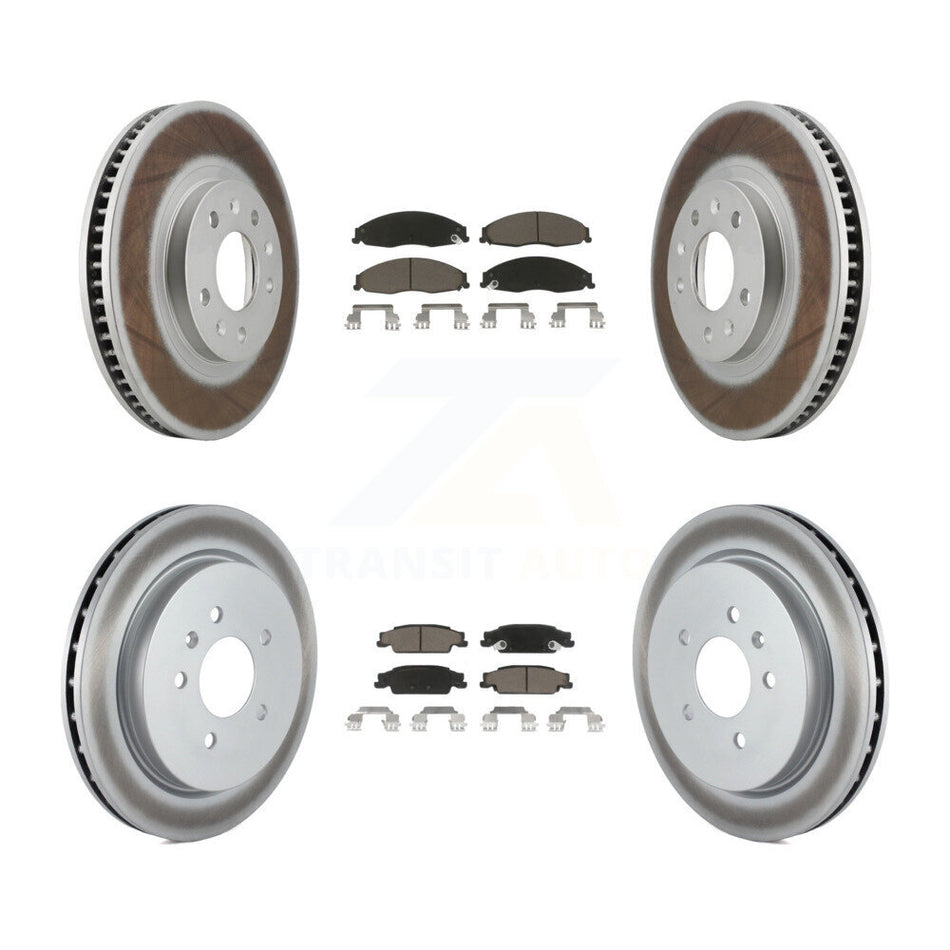 Front Rear Coated Disc Brake Rotors And Ceramic Pads Kit For Cadillac CTS With Standard Suspension KGC-100986