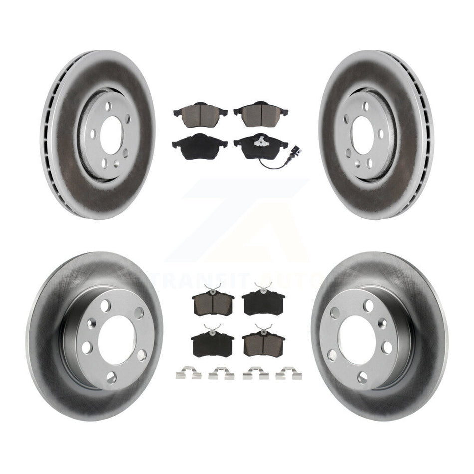 Front Rear Coated Disc Brake Rotors And Ceramic Pads Kit For 2007-2010 Volkswagen Beetle With 288mm Diameter Rotor KGC-100995