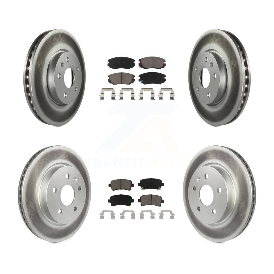 Front Rear Coated Disc Brake Rotors And Ceramic Pads Kit For Chevrolet Malibu Impala Buick LaCrosse Limited Allure KGC-101001