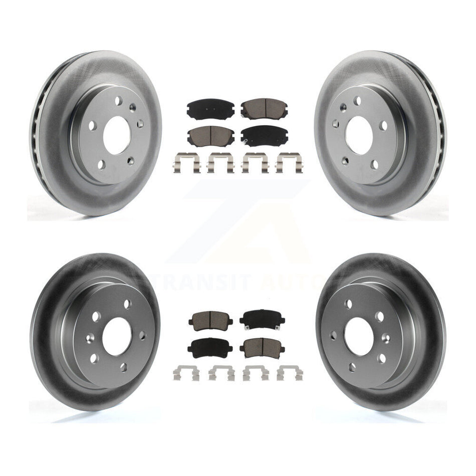 Front Rear Coated Disc Brake Rotors And Ceramic Pads Kit For Chevrolet Malibu Limited KGC-101002