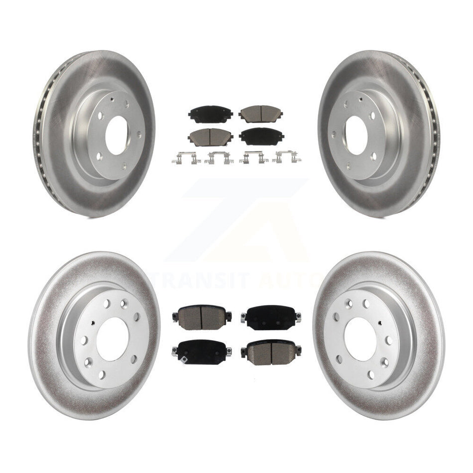Front Rear Coated Disc Brake Rotors And Ceramic Pads Kit For 2019-2021 Mazda CX-3 AWD KGC-101005