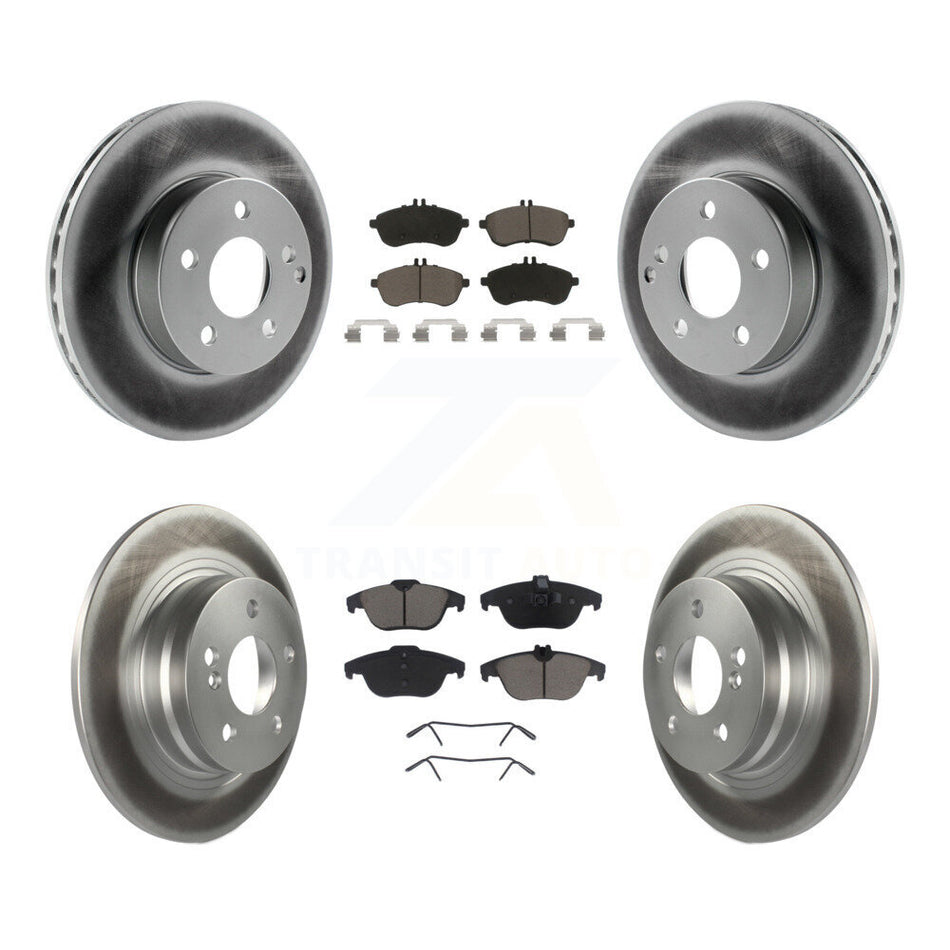Front Rear Coated Disc Brake Rotors And Ceramic Pads Kit For Mercedes-Benz C300 C250 C230 KGC-101008