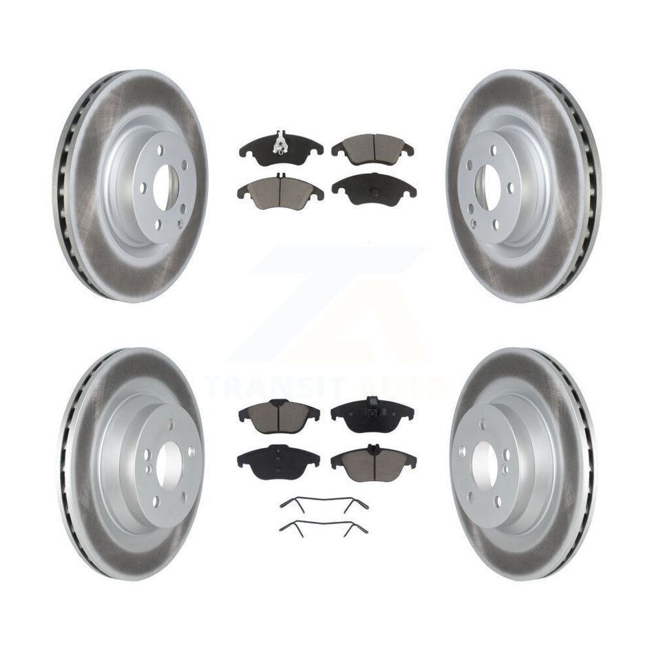 Front Rear Coated Disc Brake Rotors And Ceramic Pads Kit For 2010-2011 Mercedes-Benz E550 Coupe With 320mm Diameter Rotor KGC-101016