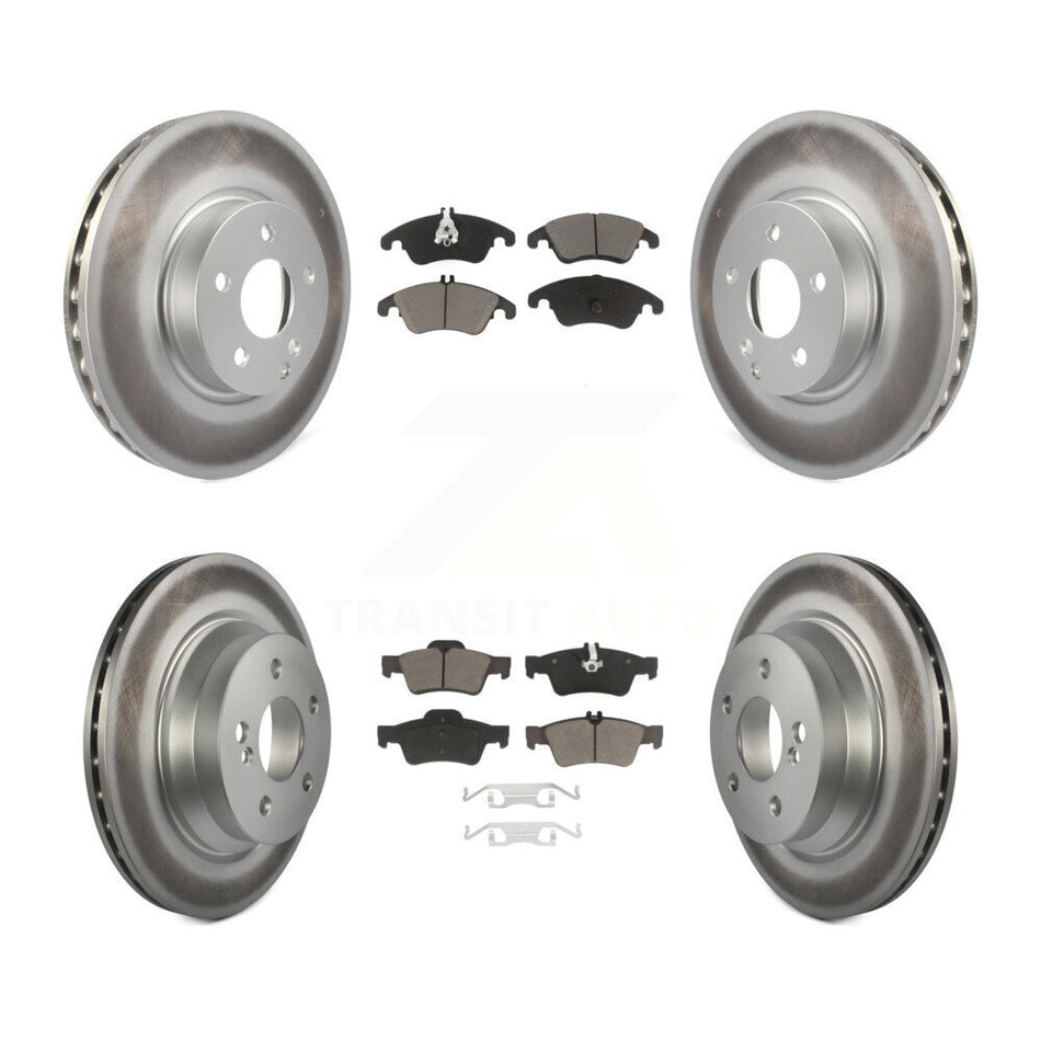Front Rear Coated Disc Brake Rotors And Ceramic Pads Kit For Mercedes-Benz E350 E400 With 322mm Diameter Rotor KGC-101017
