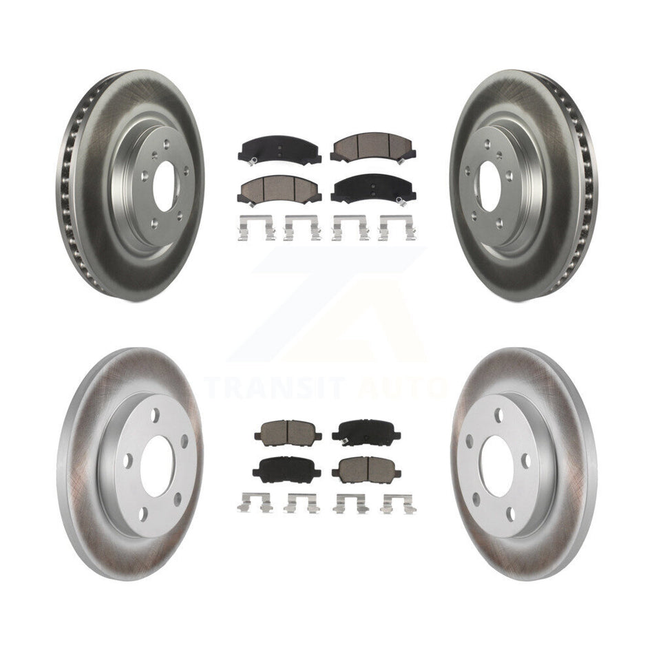 Front Rear Coated Disc Brake Rotors And Ceramic Pads Kit For Chevrolet Impala Limited KGC-101024