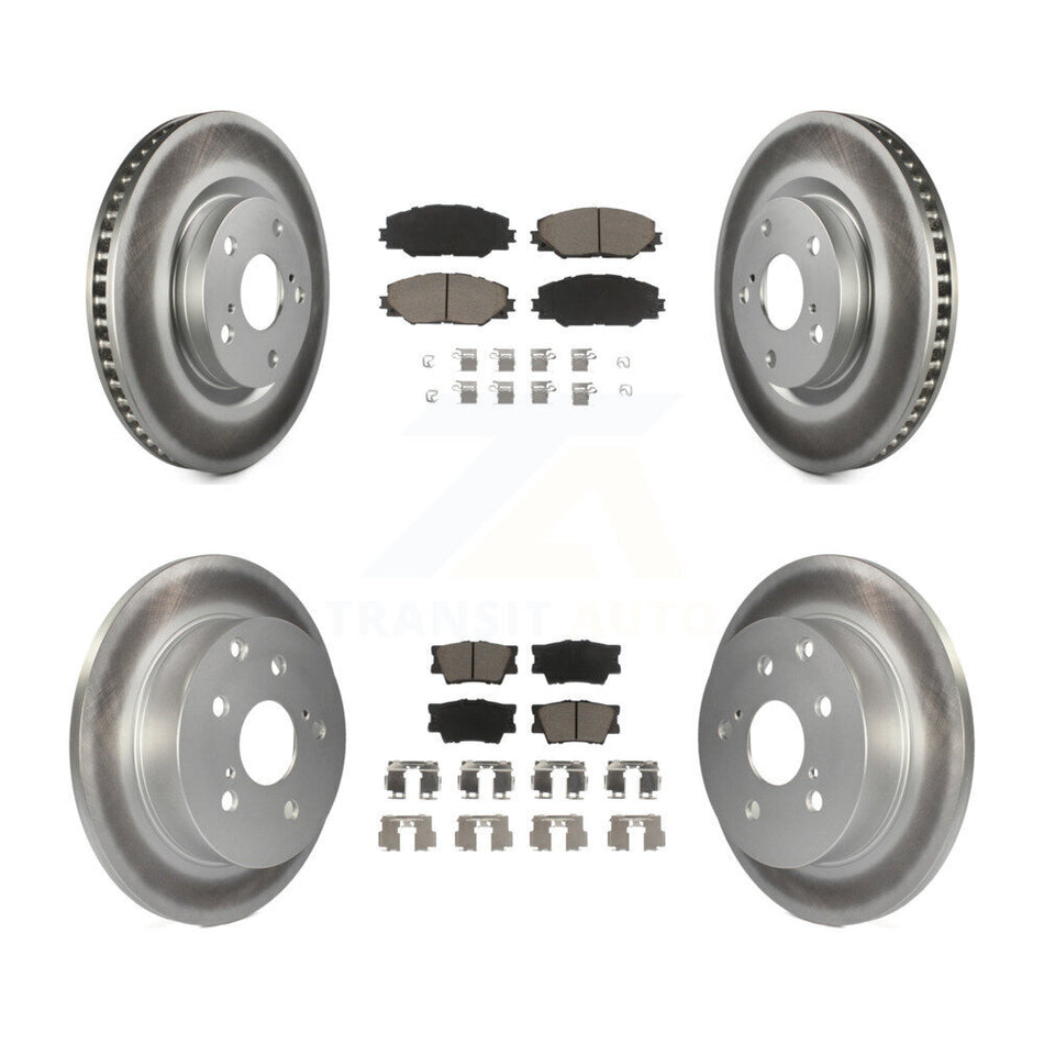 Front Rear Coated Disc Brake Rotors And Ceramic Pads Kit For Toyota RAV4 KGC-101029