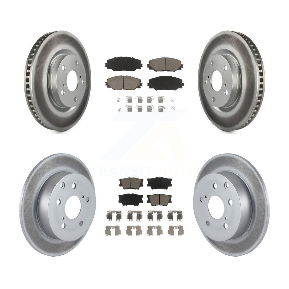 Front Rear Coated Disc Brake Rotors And Ceramic Pads Kit For Toyota Matrix Pontiac Vibe KGC-101033