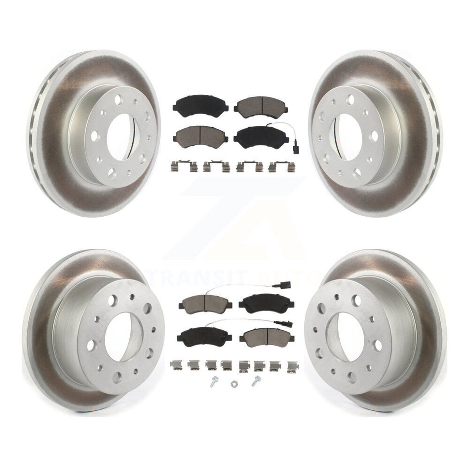 Front Rear Coated Disc Brake Rotors And Ceramic Pads Kit For Ram ProMaster 1500 2500 3500 KGC-101038