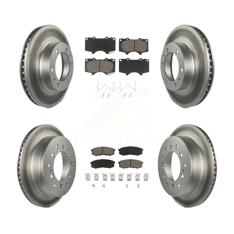 Front Rear Coated Disc Brake Rotors And Ceramic Pads Kit For 2010-2014 Toyota FJ Cruiser KGC-101044