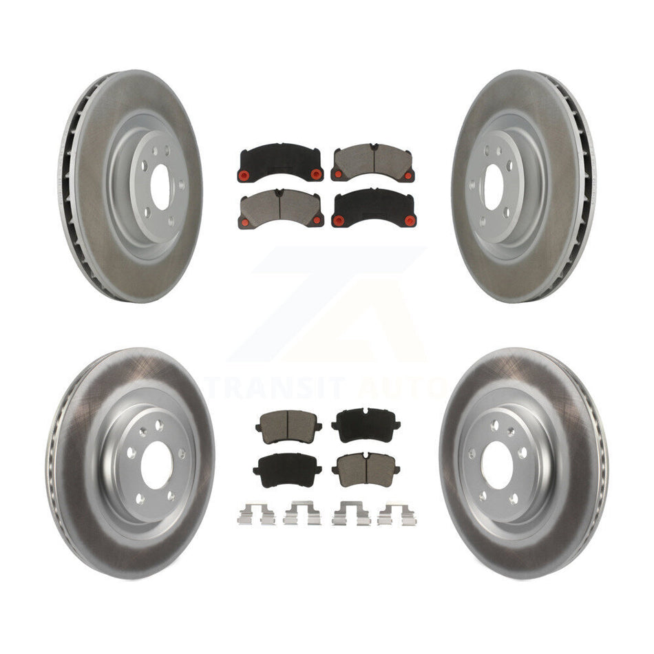 Front Rear Coated Disc Brake Rotors And Ceramic Pads Kit For 2017 Porsche Macan Base KGC-101046