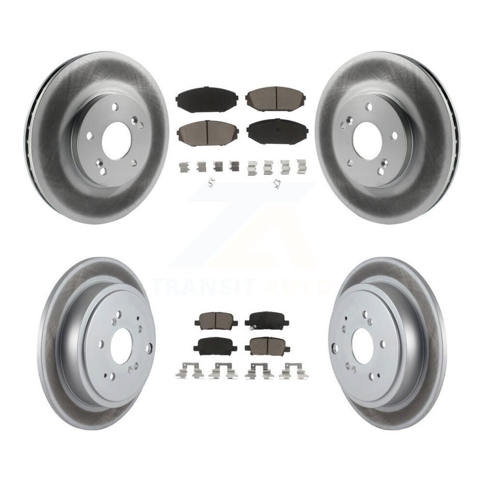 Front Rear Coated Disc Brake Rotors And Ceramic Pads Kit For 2001-2002 Acura MDX KGC-101060