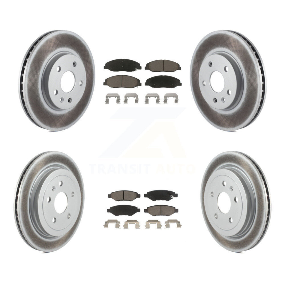 Front Rear Coated Disc Brake Rotors And Ceramic Pads Kit For Cadillac CTS KGC-101078