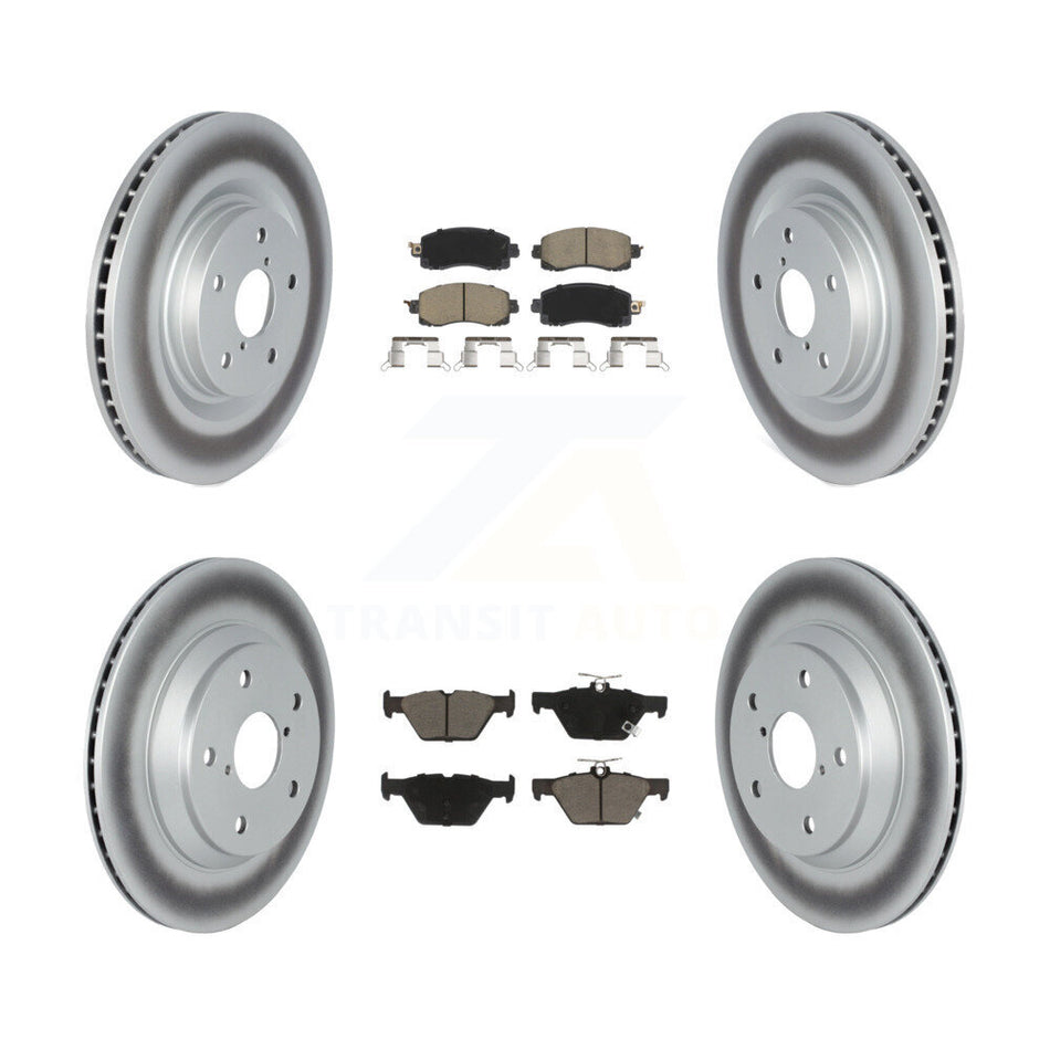 Front Rear Coated Disc Brake Rotors And Ceramic Pads Kit For 2019-2021 Subaru Forester With 316mm Diameter Rotor KGC-101085