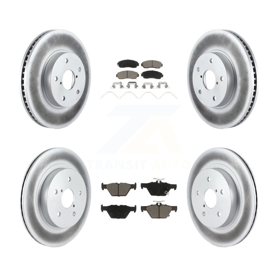 Front Rear Coated Disc Brake Rotors And Ceramic Pads Kit For 2016-2019 Subaru Legacy 2.5L KGC-101087