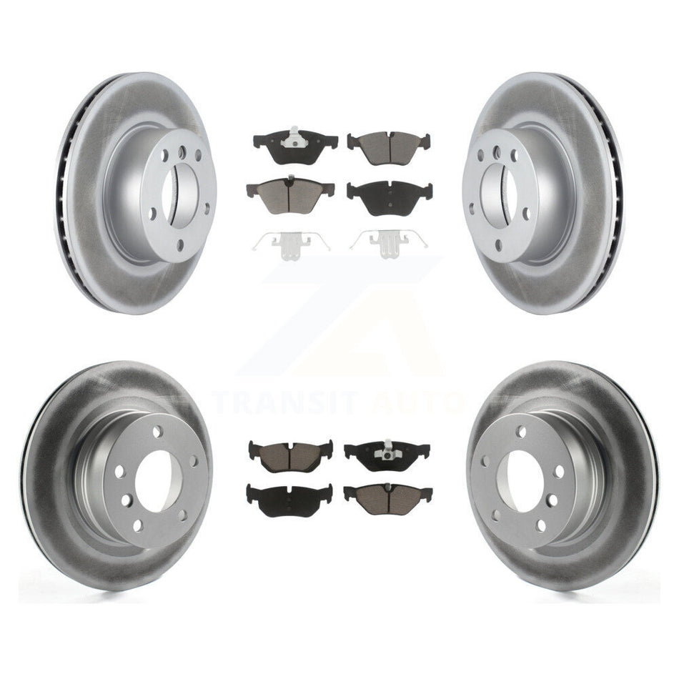 Front Rear Coated Disc Brake Rotors And Ceramic Pads Kit For 2008-2013 BMW 128i KGC-101089
