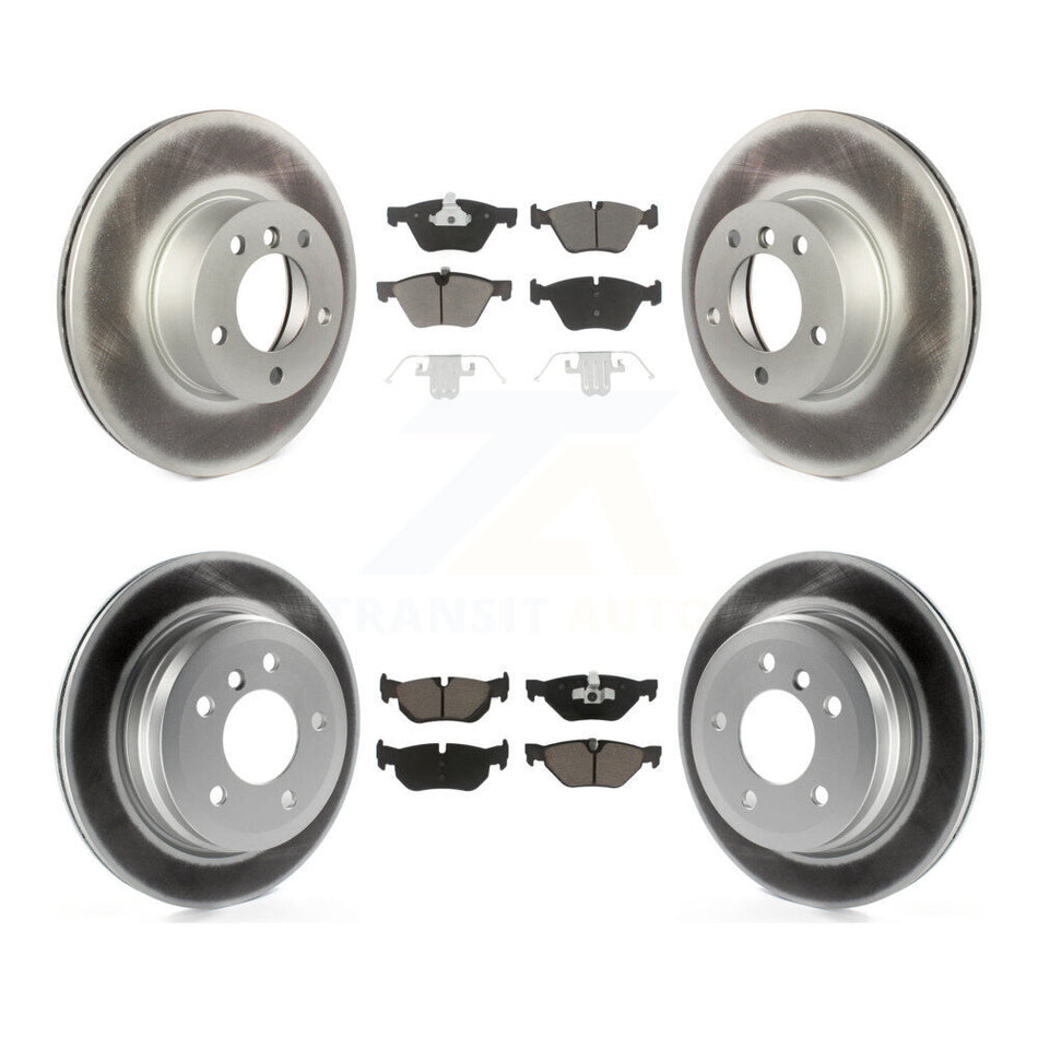 Front Rear Coated Disc Brake Rotors And Ceramic Pads Kit For 2008 BMW 328xi To 08 07 KGC-101093