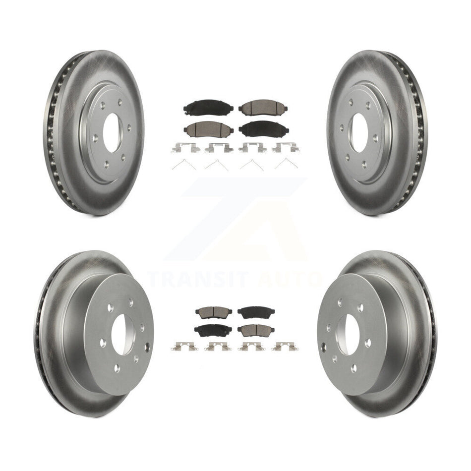 Front Rear Coated Disc Brake Rotors And Ceramic Pads Kit For Nissan Frontier Suzuki Equator 2.5L KGC-101095