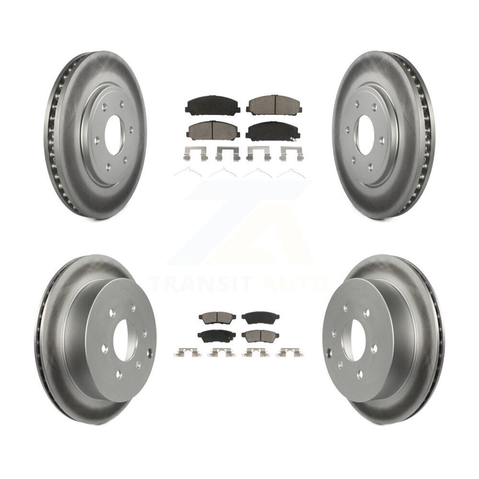 Front Rear Coated Disc Brake Rotors And Ceramic Pads Kit For Suzuki Equator KGC-101096
