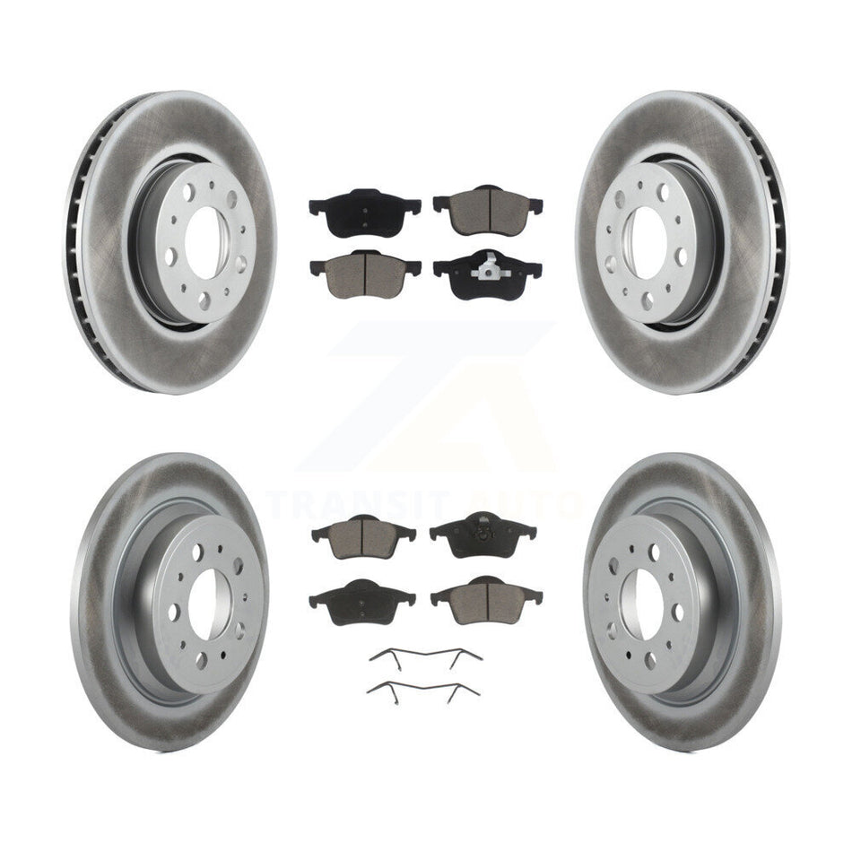 Front Rear Coated Disc Brake Rotors And Ceramic Pads Kit For Volvo S60 V70 XC70 S80 KGC-101099
