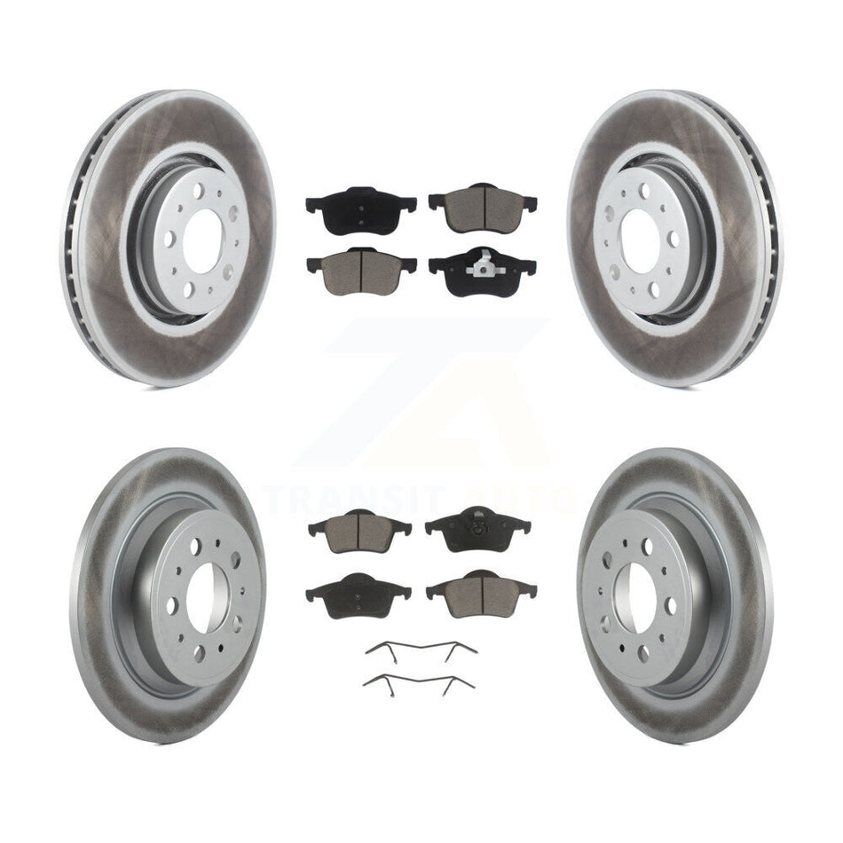 Front Rear Coated Disc Brake Rotors And Ceramic Pads Kit For 2008 Volvo S60 With 316mm Diameter Rotor KGC-101101