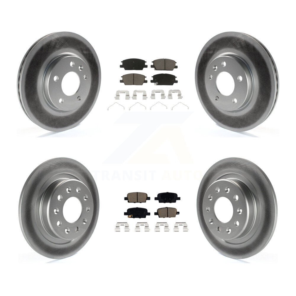 Front Rear Coated Disc Brake Rotors And Ceramic Pads Kit For Chevrolet Malibu KGC-101102