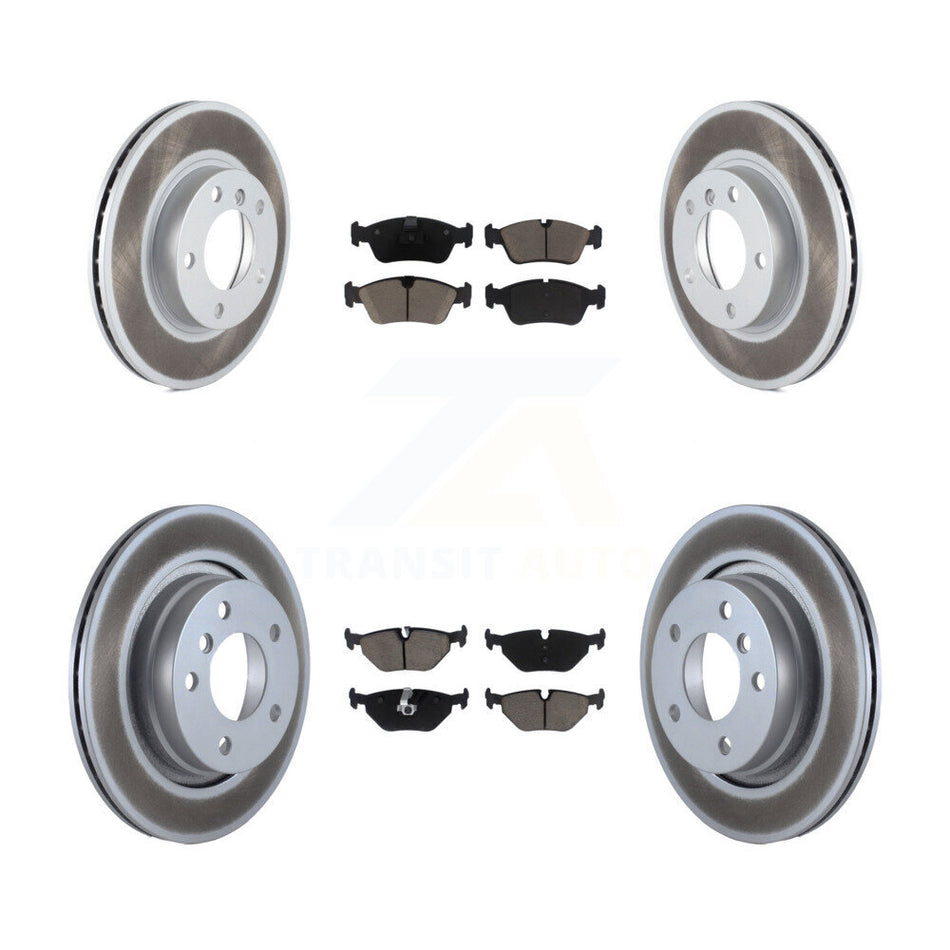 Front Rear Coated Disc Brake Rotors And Ceramic Pads Kit For 1998-1998 BMW 328i 328is With 294mm Diameter Rotor KGC-101106